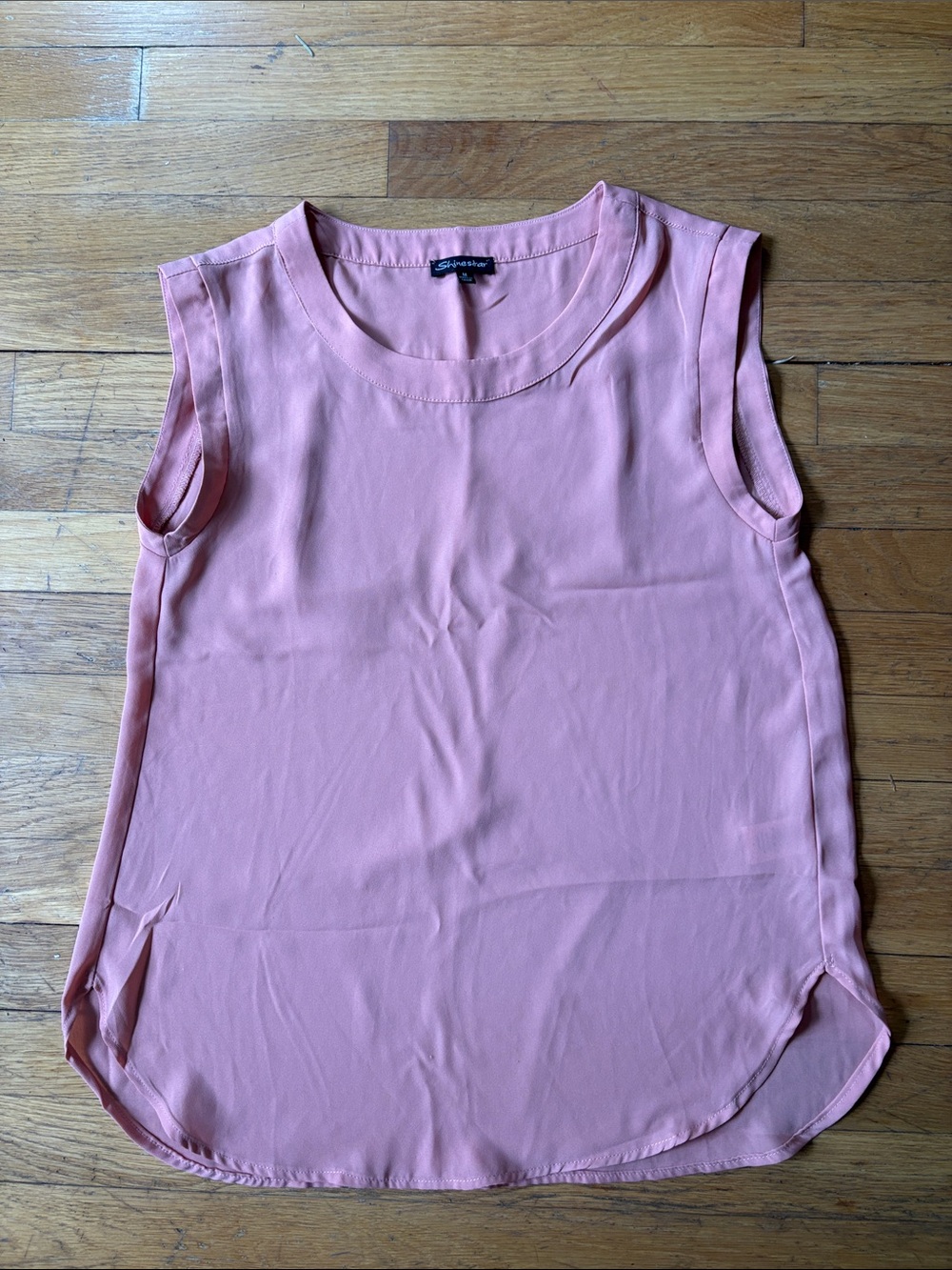 Shinestar coral colored Sleeveless Round-Neck Tank